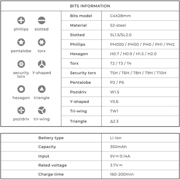 HOTO - 25-in-1 Electric Screwdriver Set