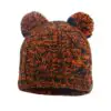 53 Kids Beanie Cable Twin Pompom – Tangelo melange-1