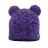 55 Kids Beanie Cable Twin Pompom – Purple melange-1